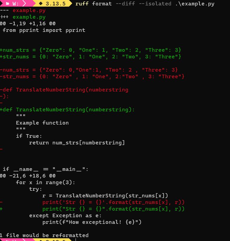 Ruff Format Proposed Changes