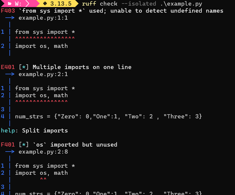 Ruff Linter Error (Full)