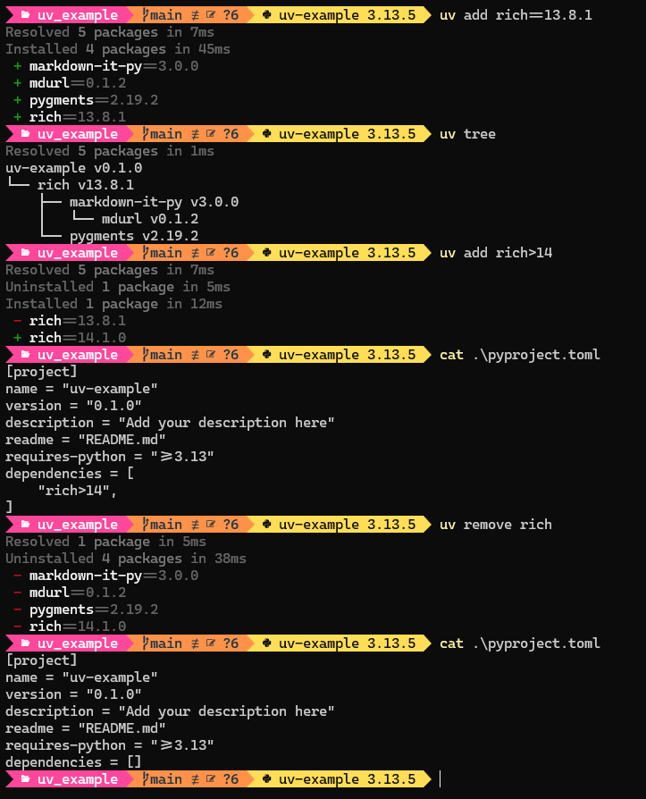 Example Package Add and Remove
