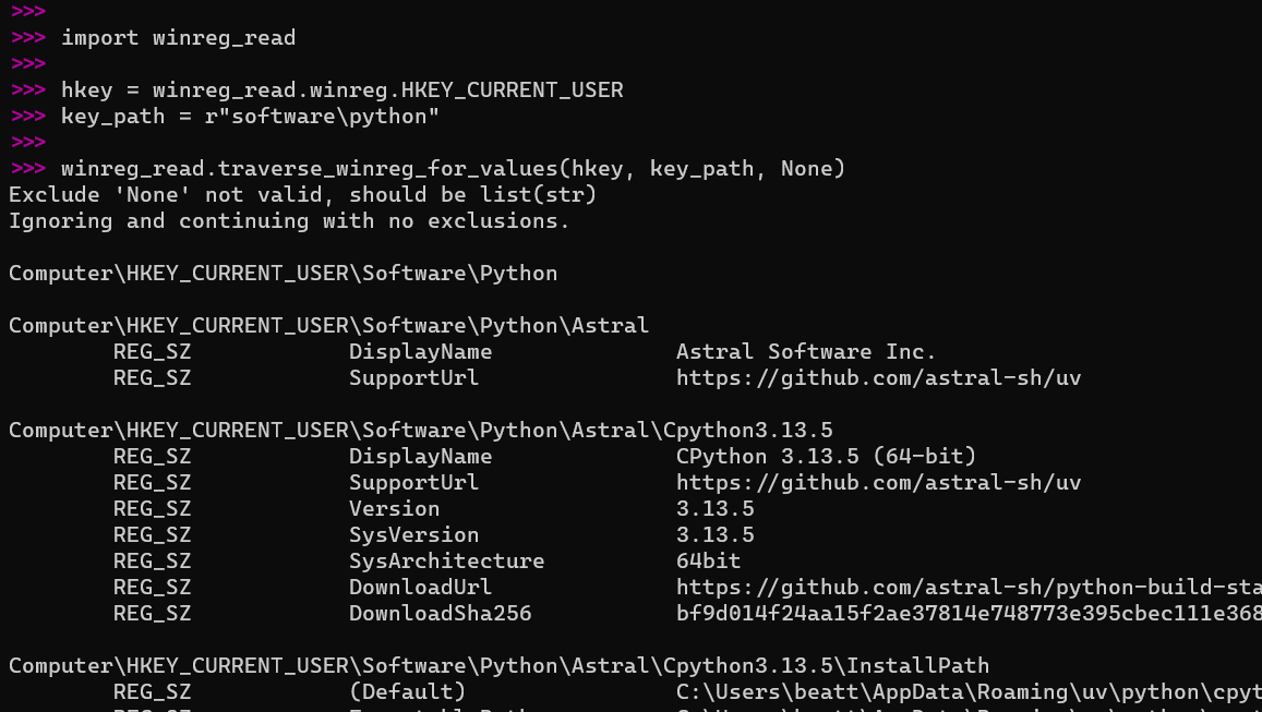 Traverse a given HKEY and Subkey-Path