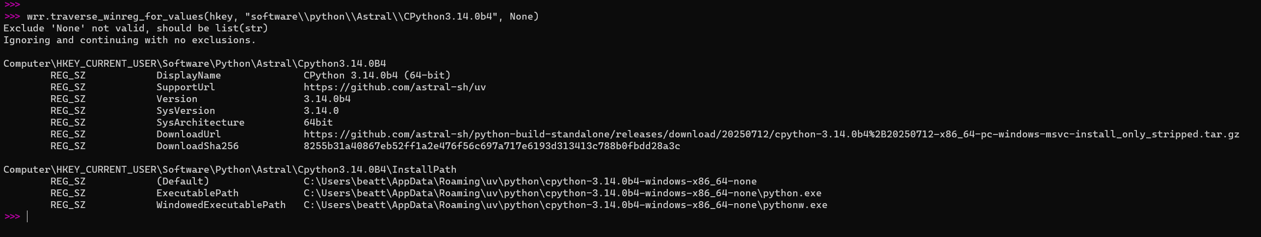 …see details of a particular Python version